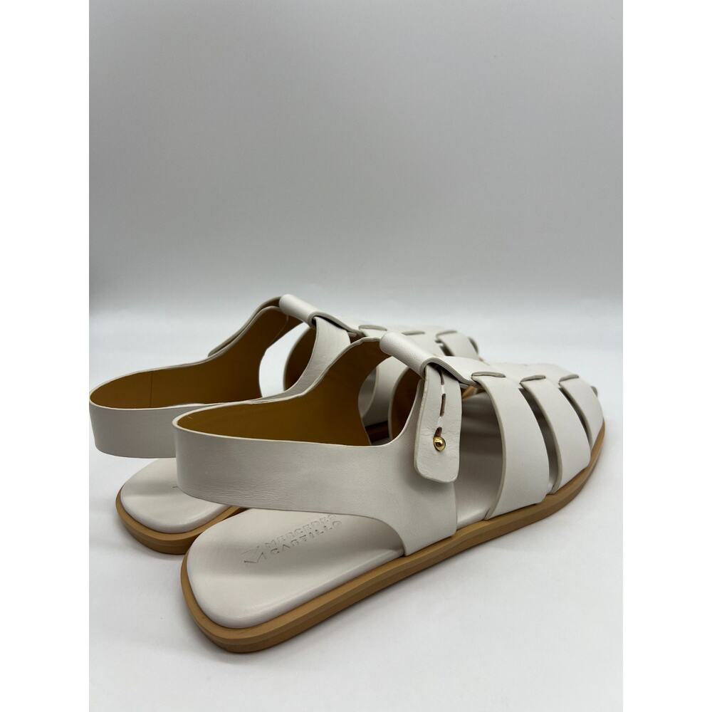 Mercedes Castillo Kailey Caged Fisherman White Leather Sandals Women's Size 9 - Picture 5 of 16